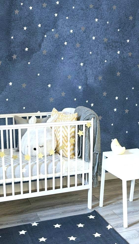 Wallpapers Baby Room Baby Room Wallpaper Gold Star - Night Sky Baby Room - HD Wallpaper 