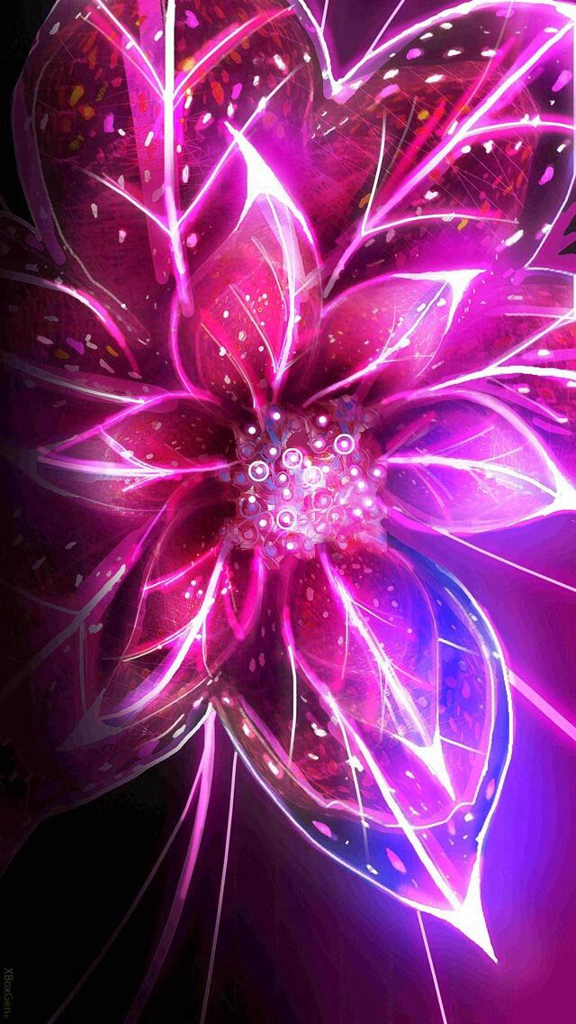 Neon Flowers - HD Wallpaper 