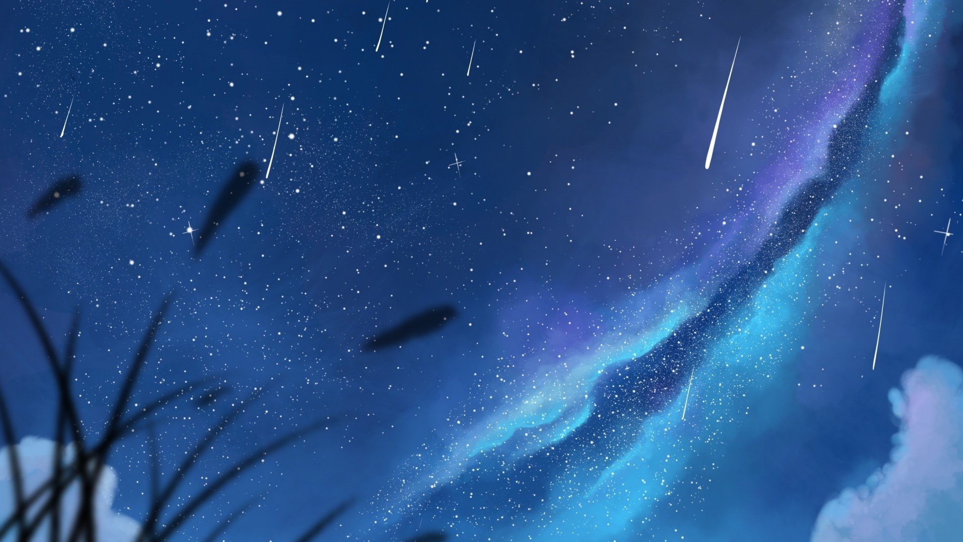 Anime Shooting Star Background - HD Wallpaper 