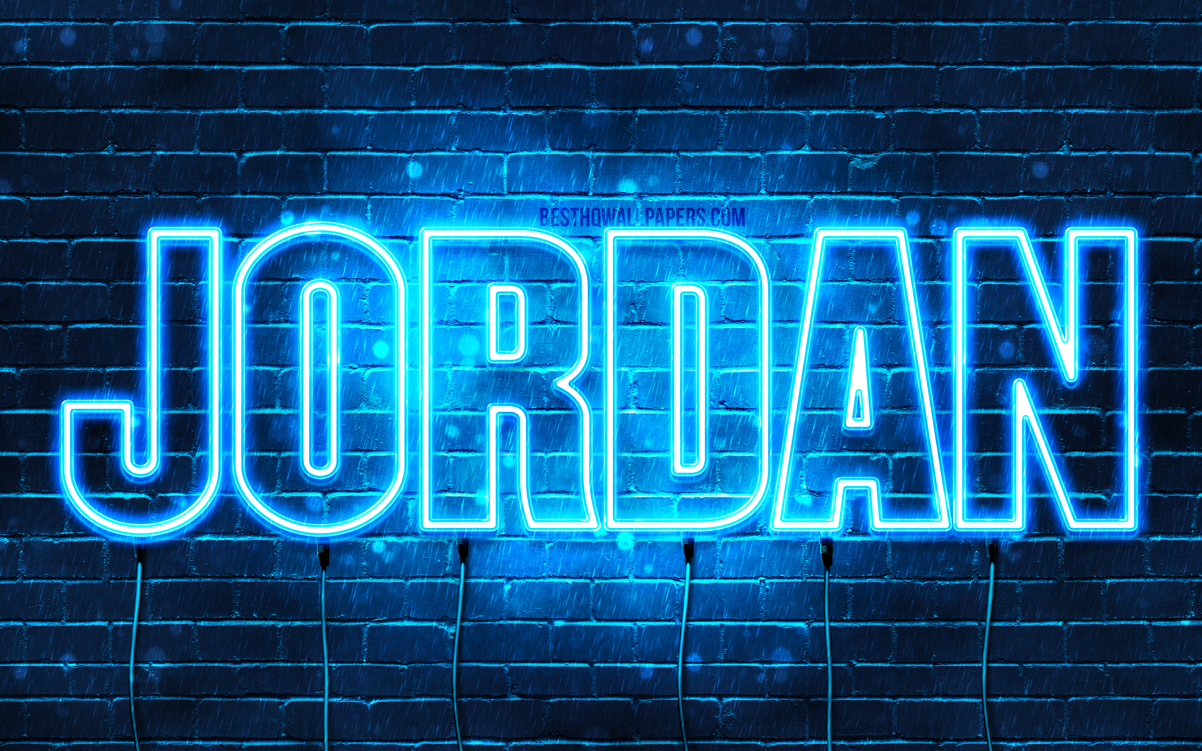 Jordan, 4k, Wallpapers With Names, Horizontal Text, - Neon Sign - HD Wallpaper 