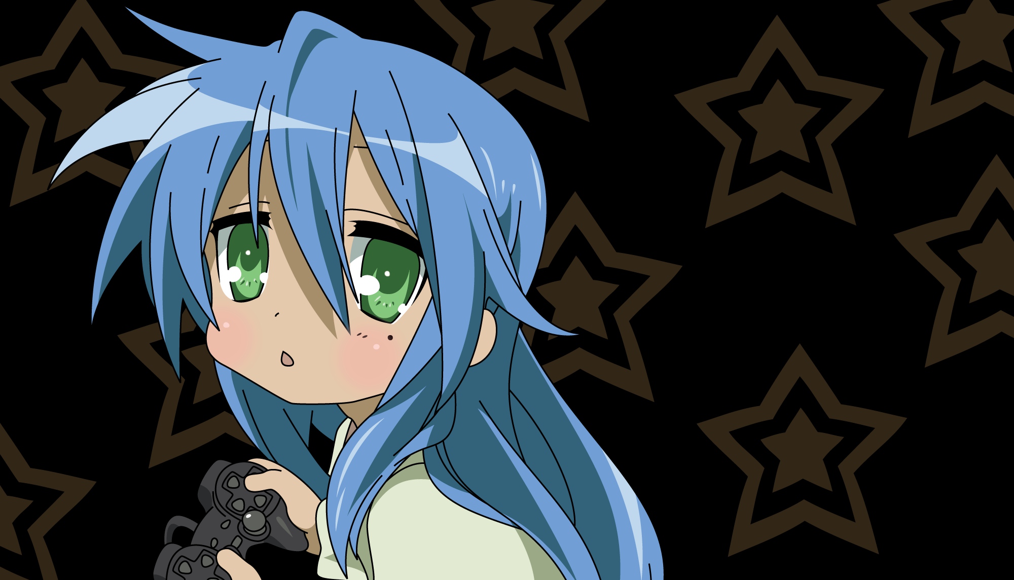 Anime Girl Blue Hair Green Eyes - HD Wallpaper 