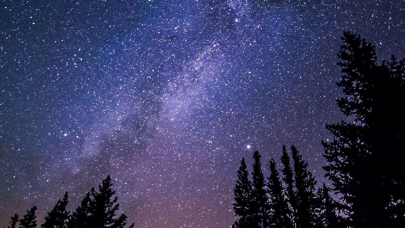 Desktop Wallpaper Starry Night - HD Wallpaper 