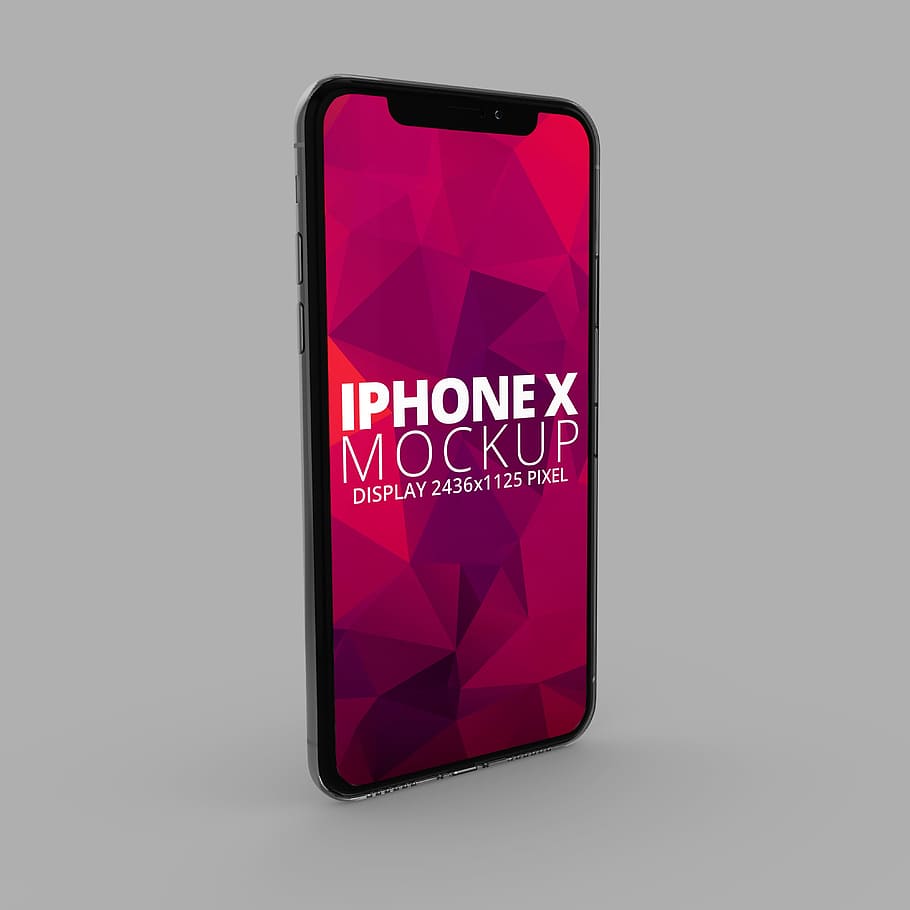 Space Gray Iphone X Against White Background, Mockup, - HD Wallpaper 