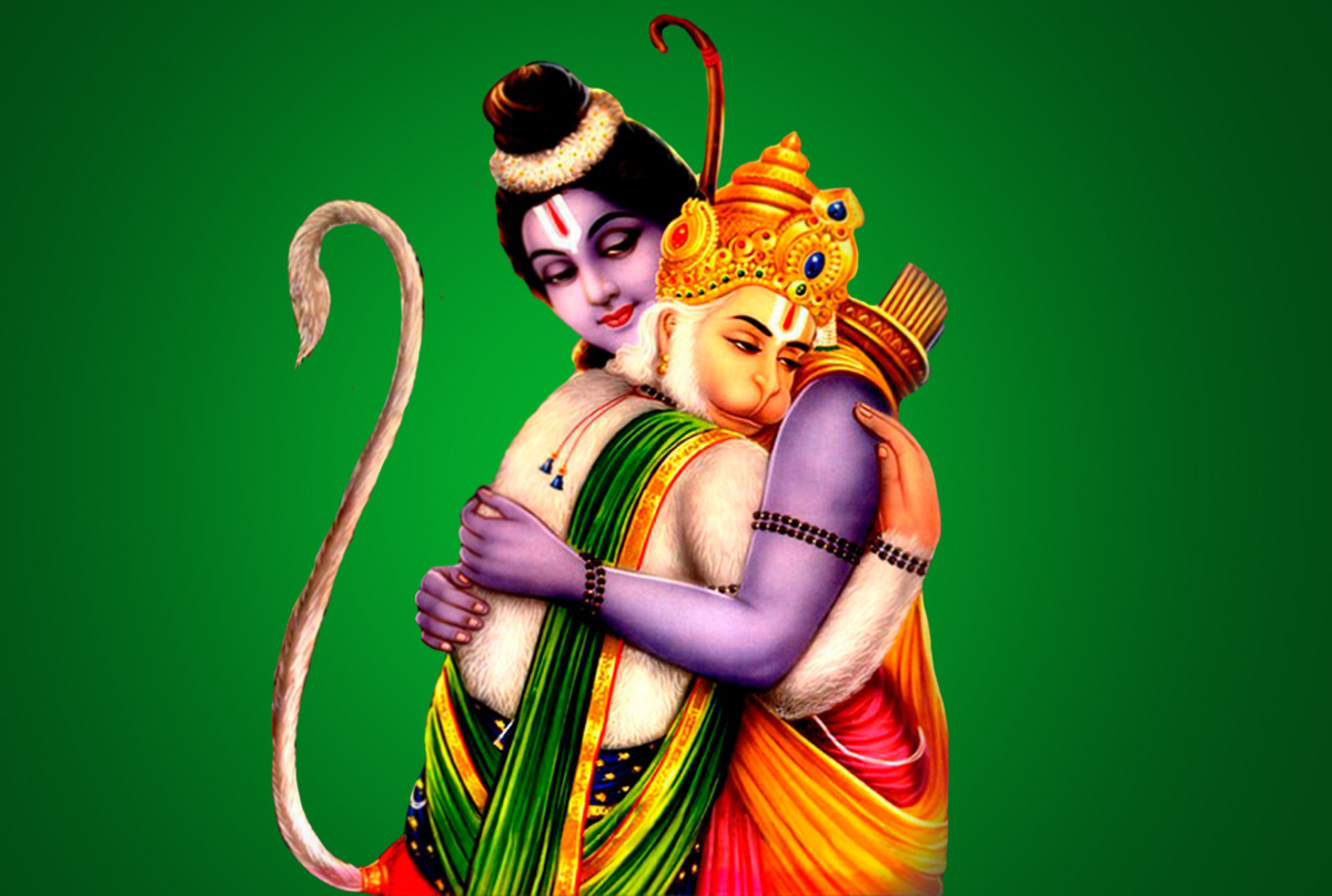 Lord Rama And Hanuman - HD Wallpaper 
