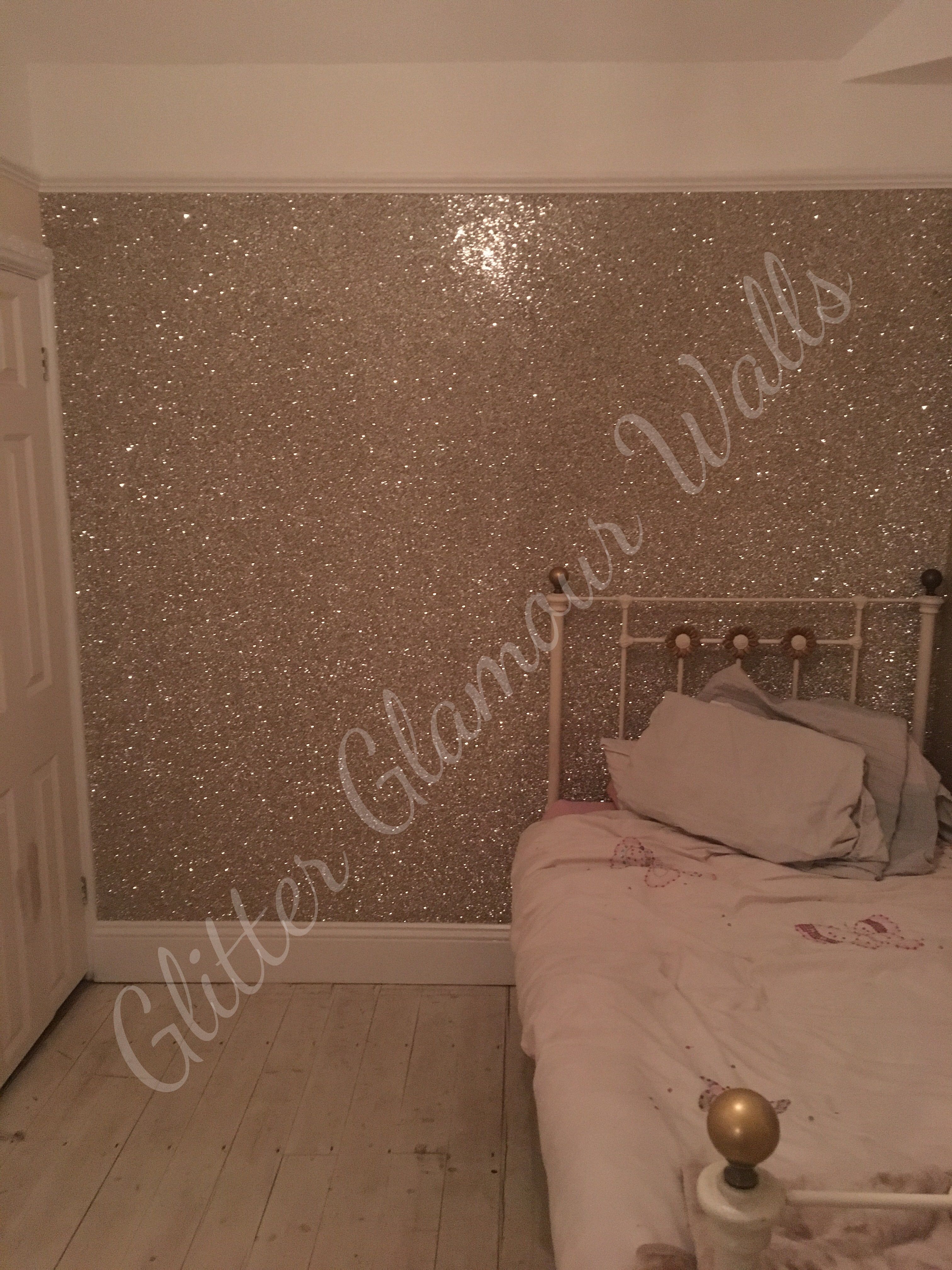 Glitter Walls Bedroom Silver - HD Wallpaper 