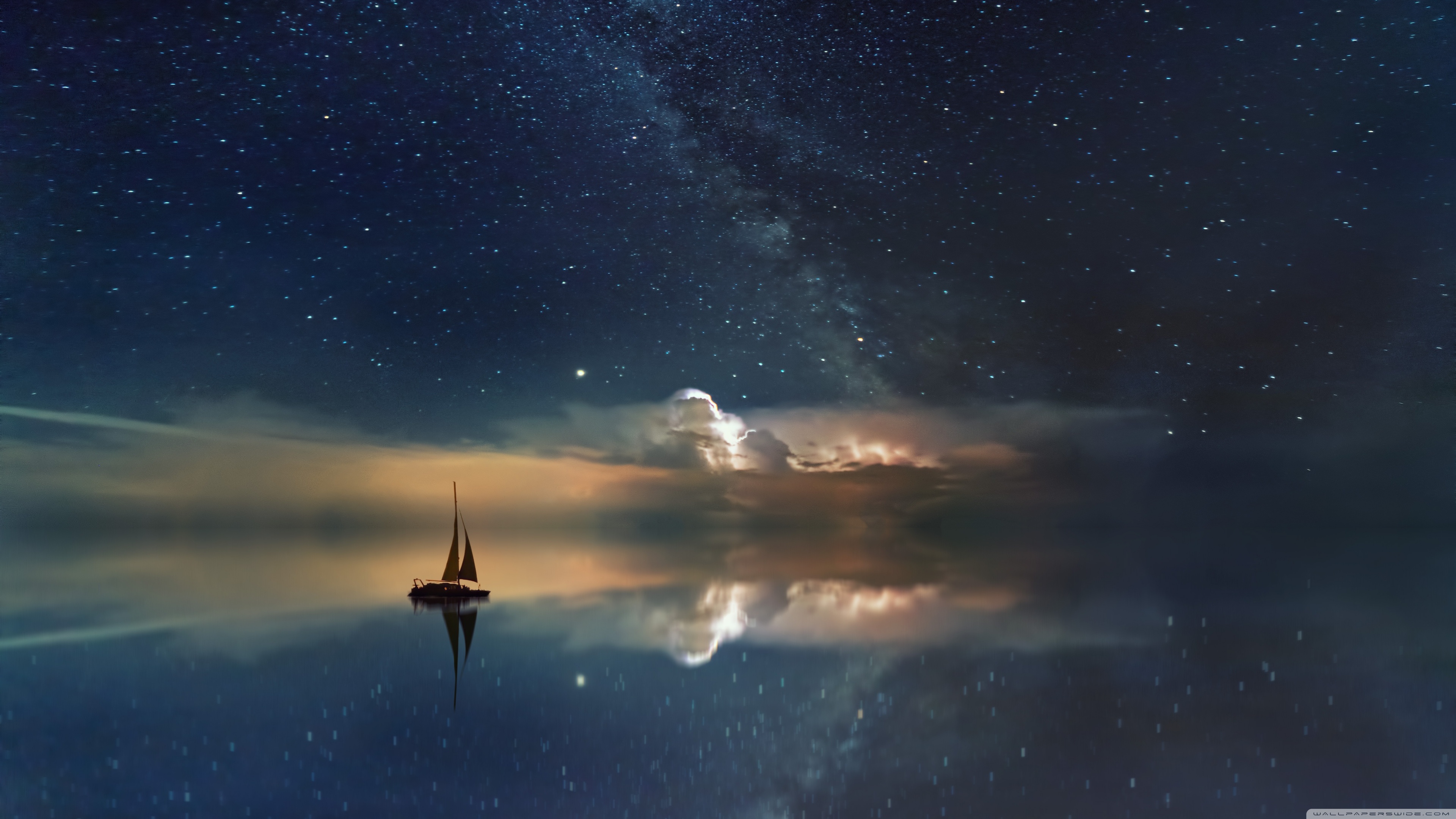 Ocean At Night Stars 3840x2160 Wallpaper Teahub Io