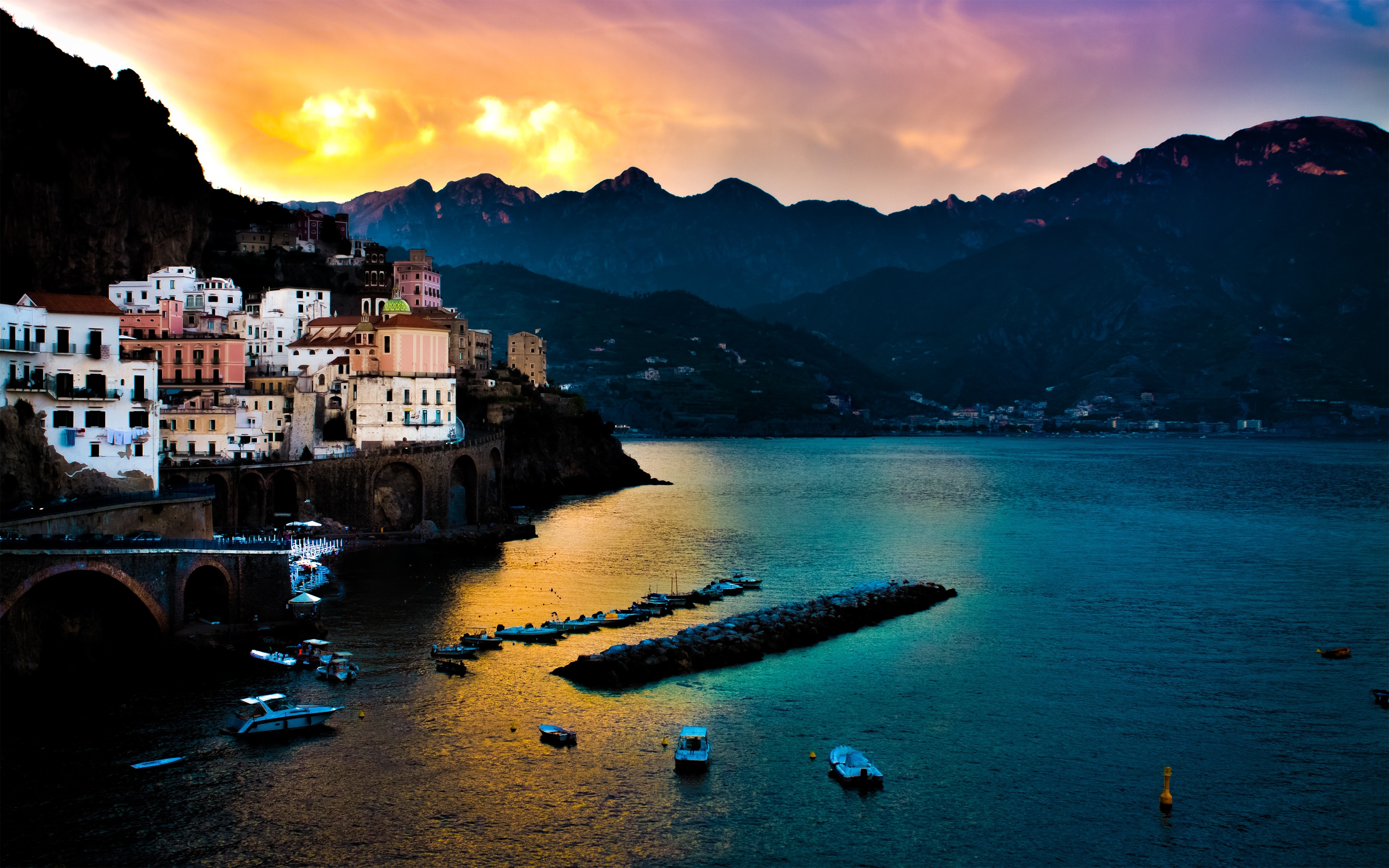 Amalfi Coast Background Hd - HD Wallpaper 