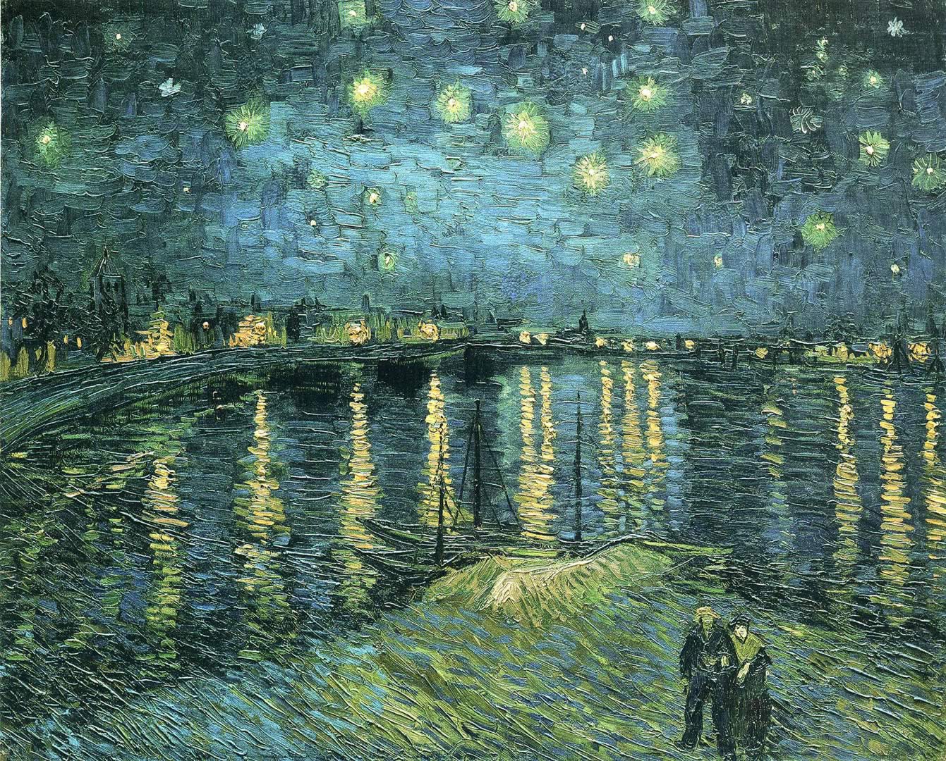 Starry Night Over The Rhone - Impressionism Art Van Gogh - HD Wallpaper 