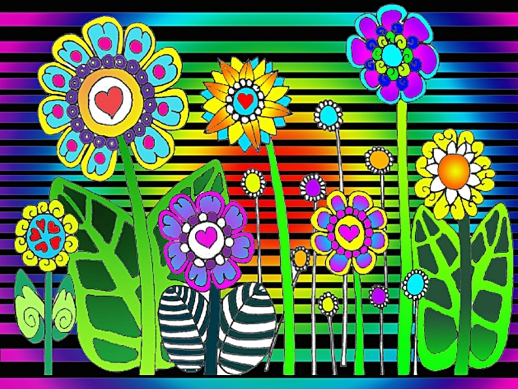 A Flower Of A Different Color - Hippie Flowers - HD Wallpaper 