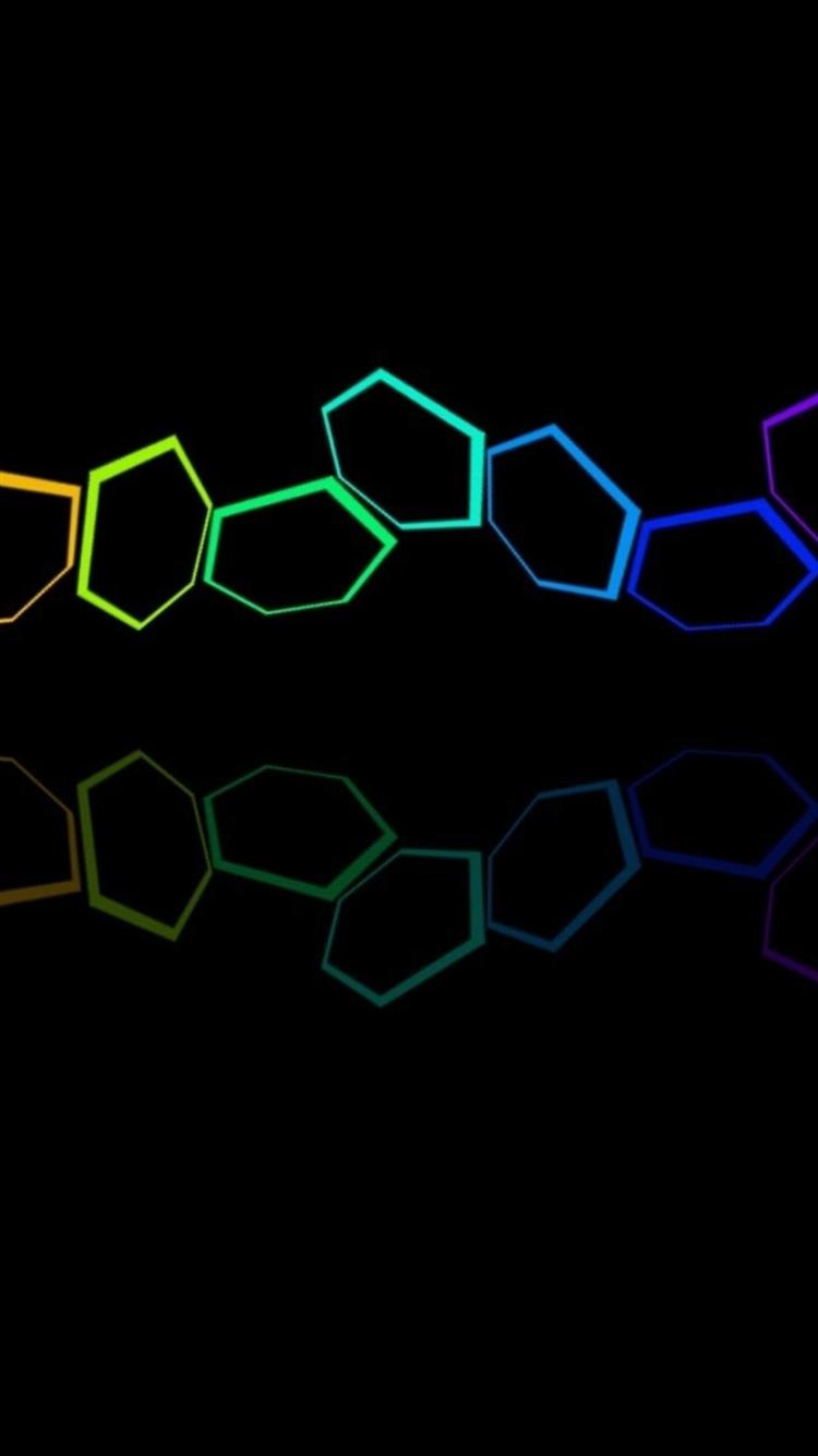 Hexagons Colorful Bright Iphone 6 Wallpapers - Dual Monitor Wallpaper Rainbow - HD Wallpaper 