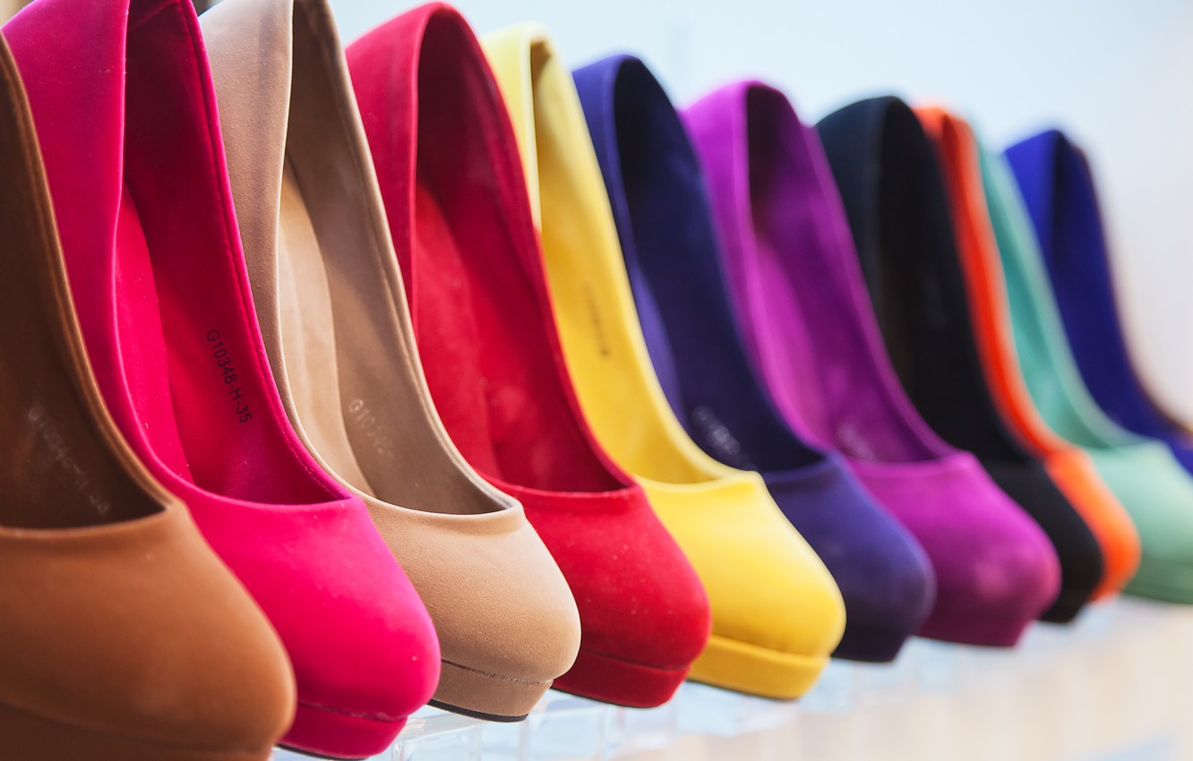 Photo Wallpaper Color, Heels, Different Color, Same - Heels In Different Colours - HD Wallpaper 