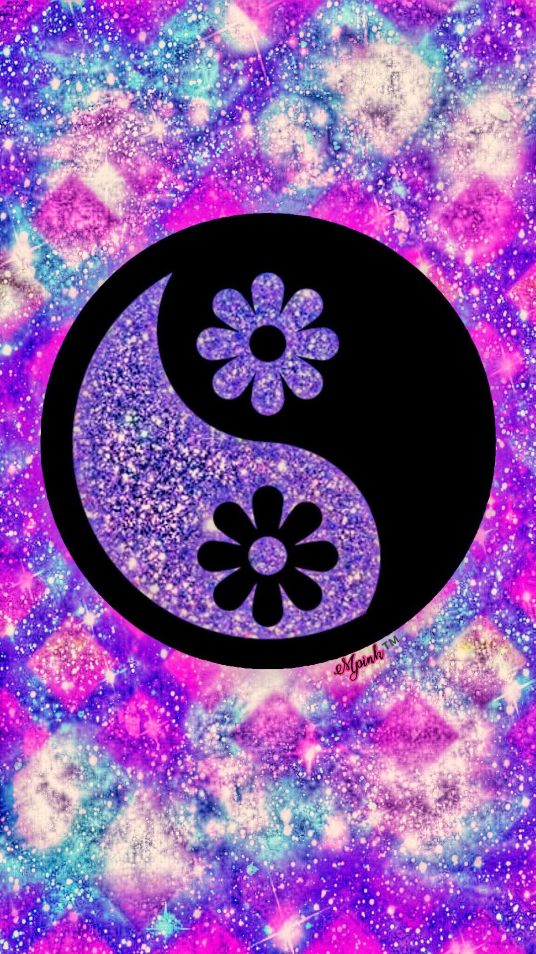 1080x1920, Flower Yin Yang Galaxy Wallpaper - Cute Yin And Yang - HD Wallpaper 