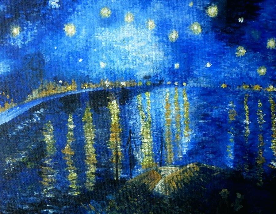 The Starry Night Wallpaper Van Starry Night Over The - High Resolution Starry Night Over The Rhone - HD Wallpaper 