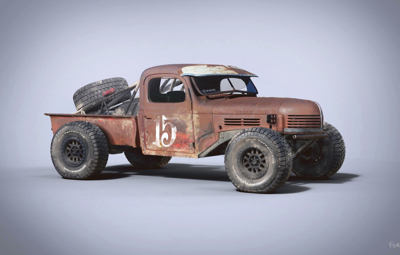 Photo Wallpaper Car, Trophy Rat, 1941 Dodge Pickup - Rat Rod Trophy Truck - HD Wallpaper 