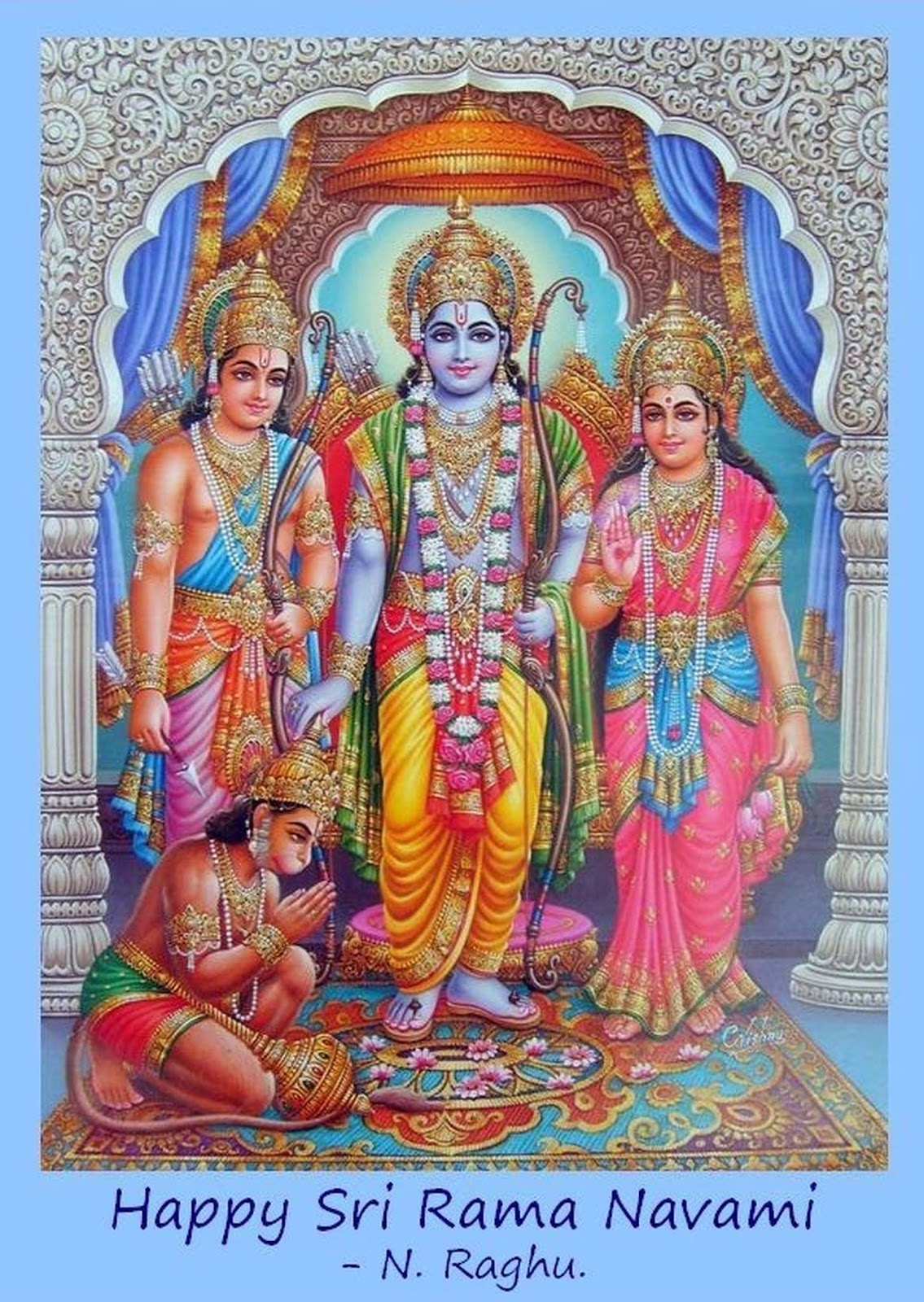 Rama Sita And Hanuman - HD Wallpaper 