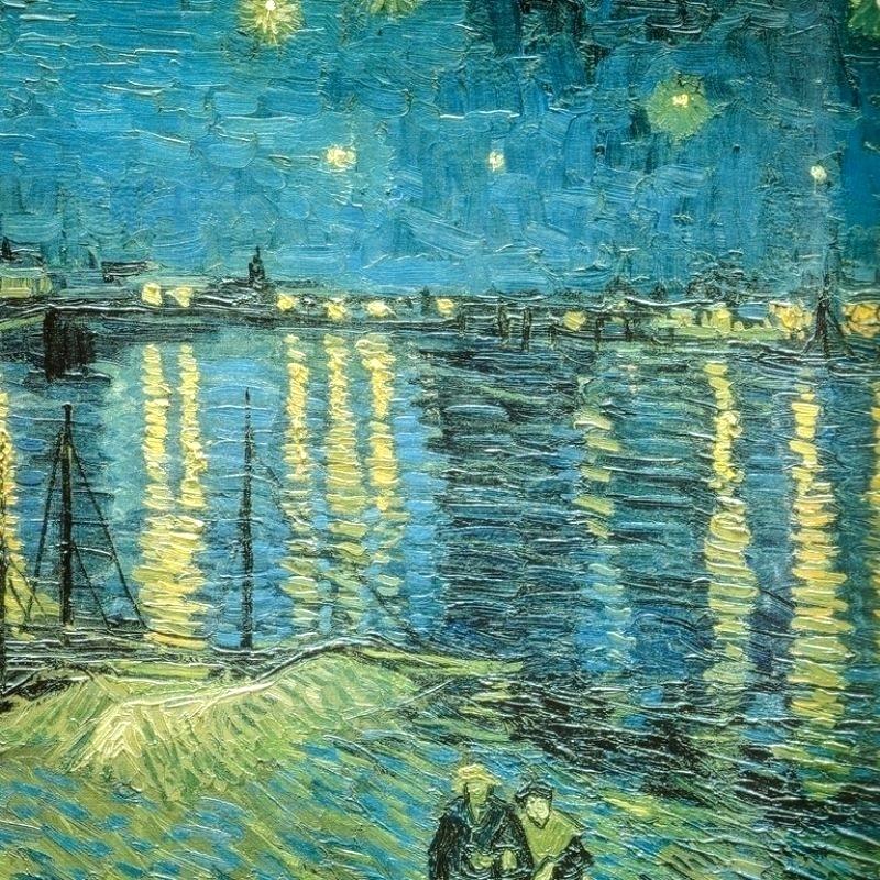 Starry Night Van Gogh Wallpaper Van Starry Night Over - Worlds Most Famous Paintings - HD Wallpaper 