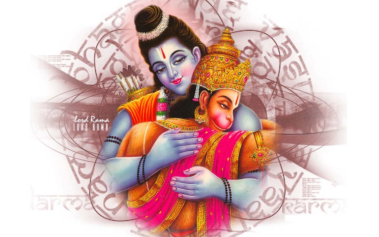 Sri Ram And Hanuman - HD Wallpaper 