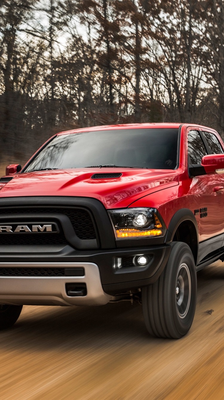 Iphone Wallpaper Dodge Ram 1500 Red Pickup Speed - 2017 Dodge Ram 1500 Rebel - HD Wallpaper 