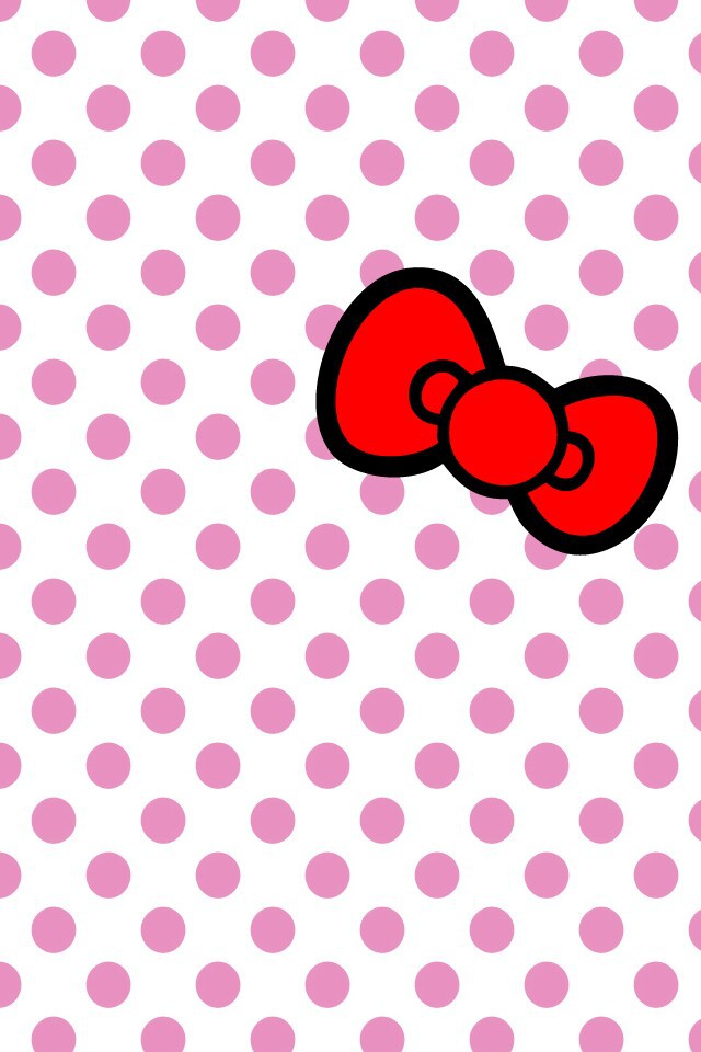 Background, Iphone And Wallpaper - Hello Kitty Polka Dots - HD Wallpaper 