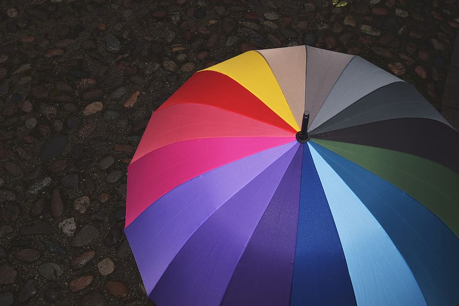 Umbrella On Rainy Day, Various, Bright, Color, Colors, - Rain - HD Wallpaper 