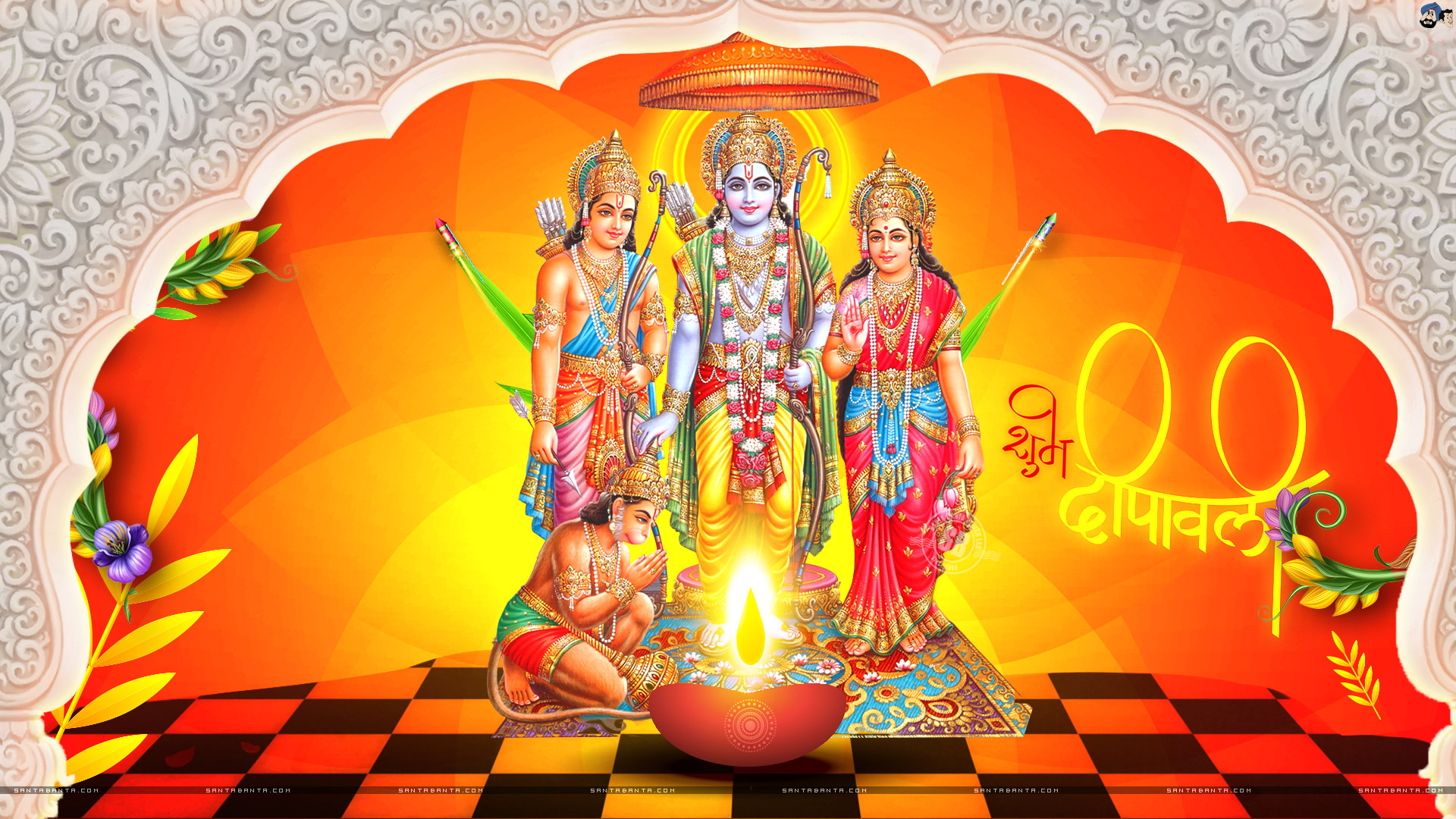 Shubh Deepawali Ft - Happy Diwali Ram Sita - HD Wallpaper 
