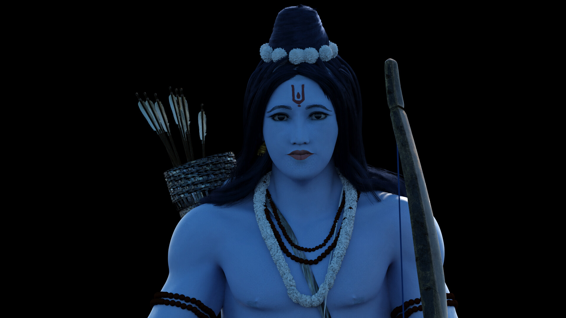 Lord Ram In Black - HD Wallpaper 