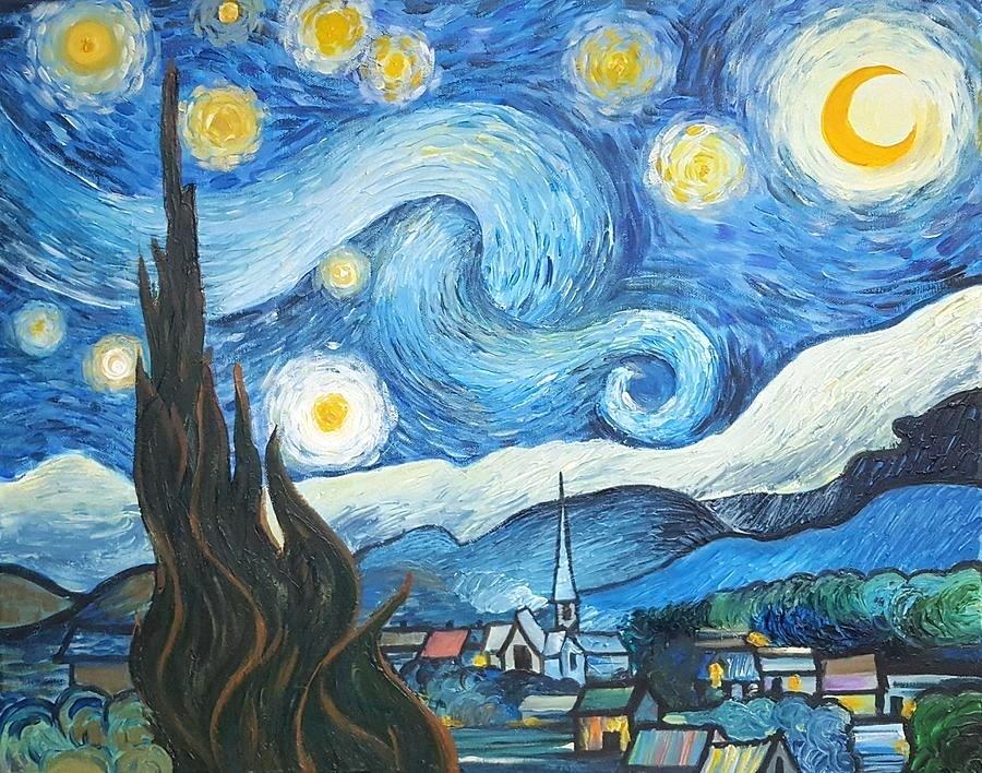 Starry Night By Van Gogh Van Gogh Original Starry Night - Starry Night Van Gogh Beach - HD Wallpaper 