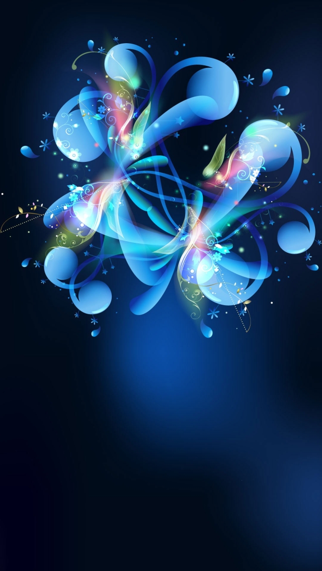 Blue Abstract Flower Iphone Wallpaper - Psychedelic Wallpapers Windows 10 - HD Wallpaper 