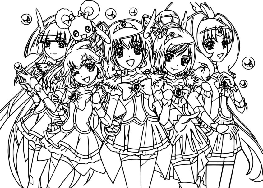 Glitter Force Wallpapers On Wallpaperplay Coloring - Glitter Force Doki Doki Coloring Pages - HD Wallpaper 