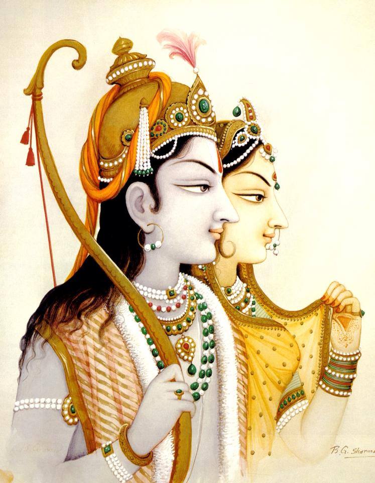 Jai Shree Ram Ji Wallpaper - Lord Rama Paintings Hd - HD Wallpaper 