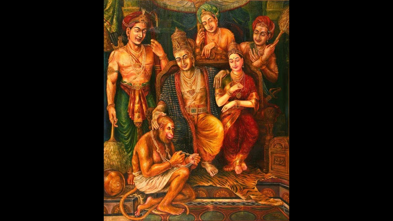 Sri Rama Pattabhishekam Painting - HD Wallpaper 