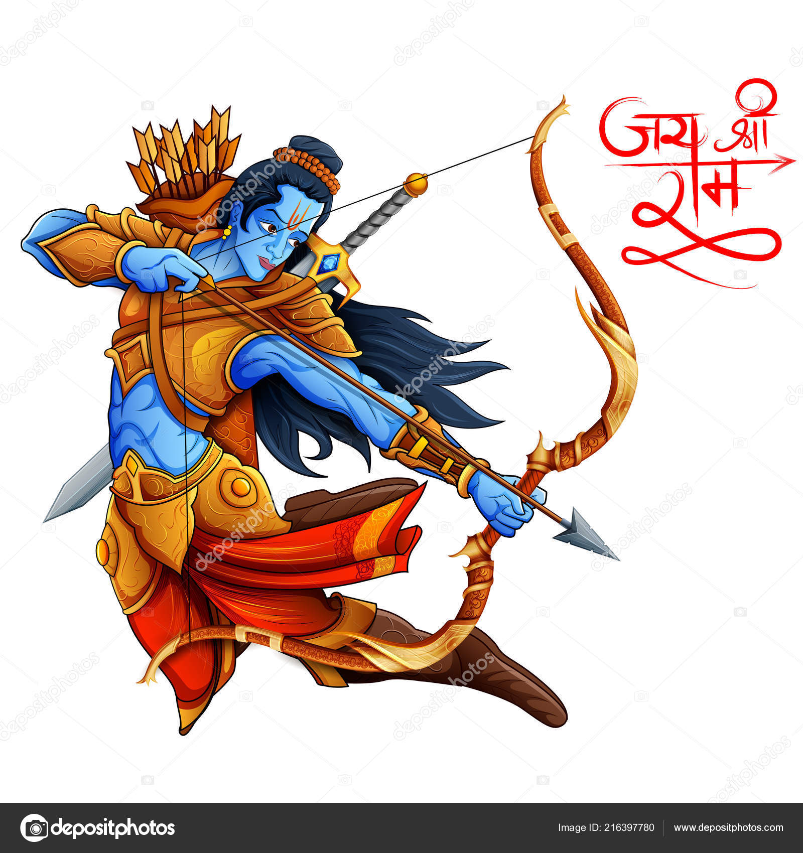Lord Rama With Arrow - HD Wallpaper 