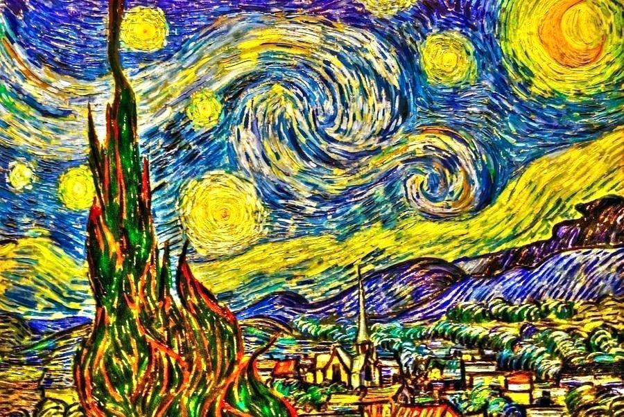 Starry Night Van Gogh Wallpaper Photograph By Randy - Starry Night, C.1889 (detail) - HD Wallpaper 