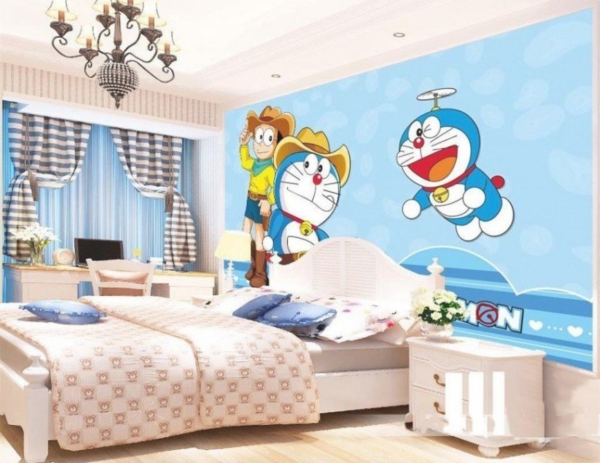 Doraemon Design Bedroom - HD Wallpaper 