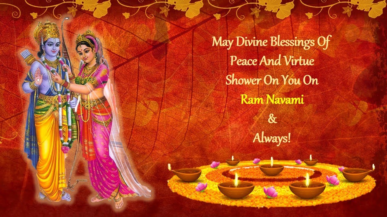 May Divine Blessings Of Peace And Virtue Shower On - Sri Ram Navami 2018 - HD Wallpaper 