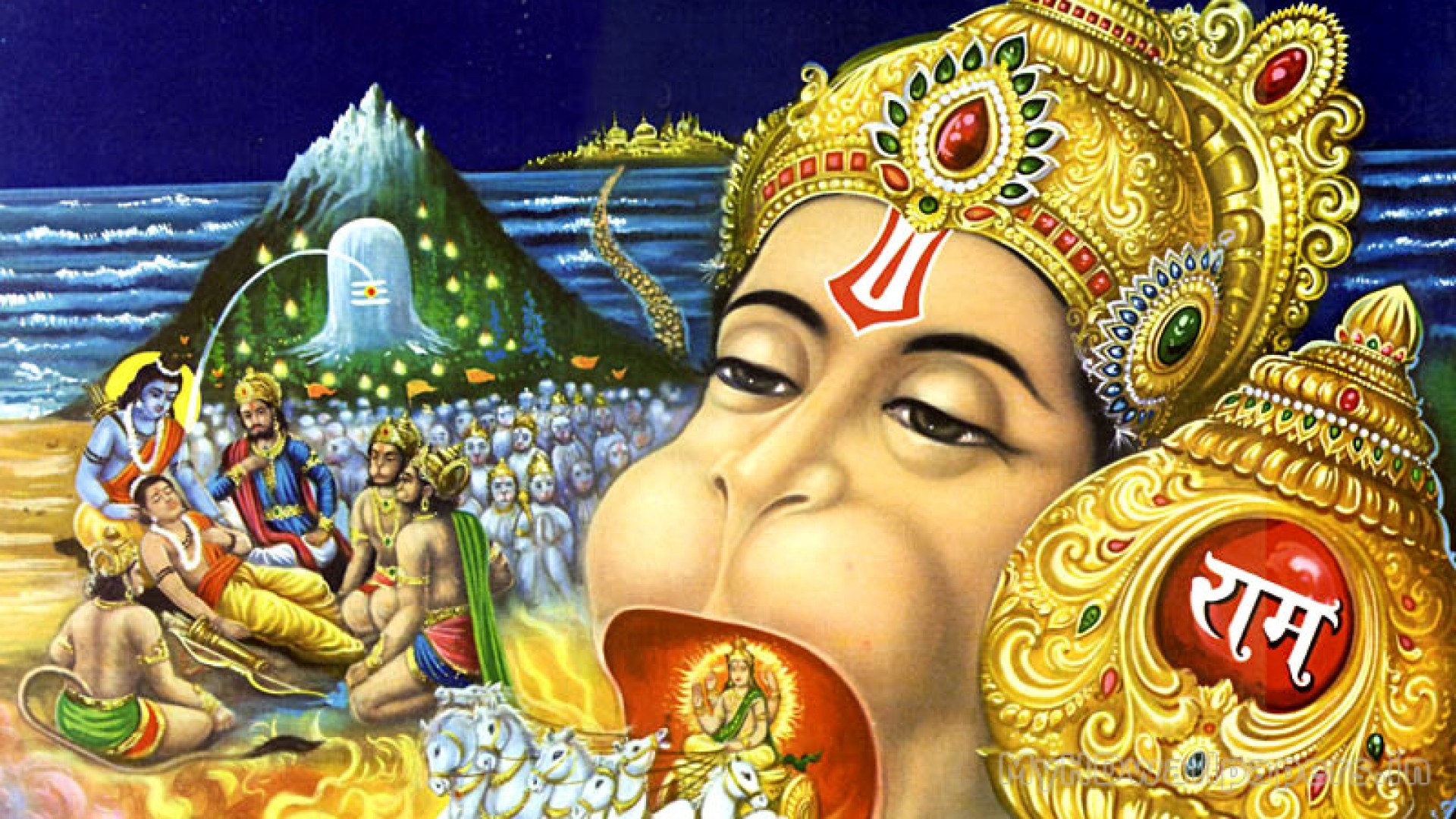 Lord Hanuman Hd High Resolution Wallpapers Data Src - Hanuman Take Sun In  Mouth - 1920x1080 Wallpaper 