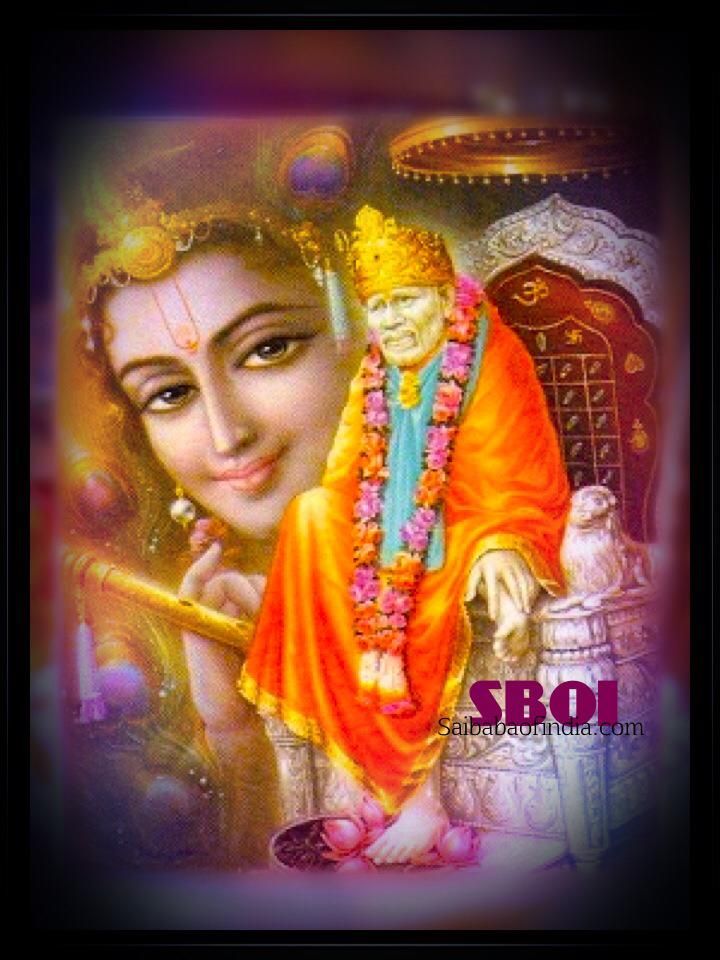 Sai Baba With Krishna - HD Wallpaper 