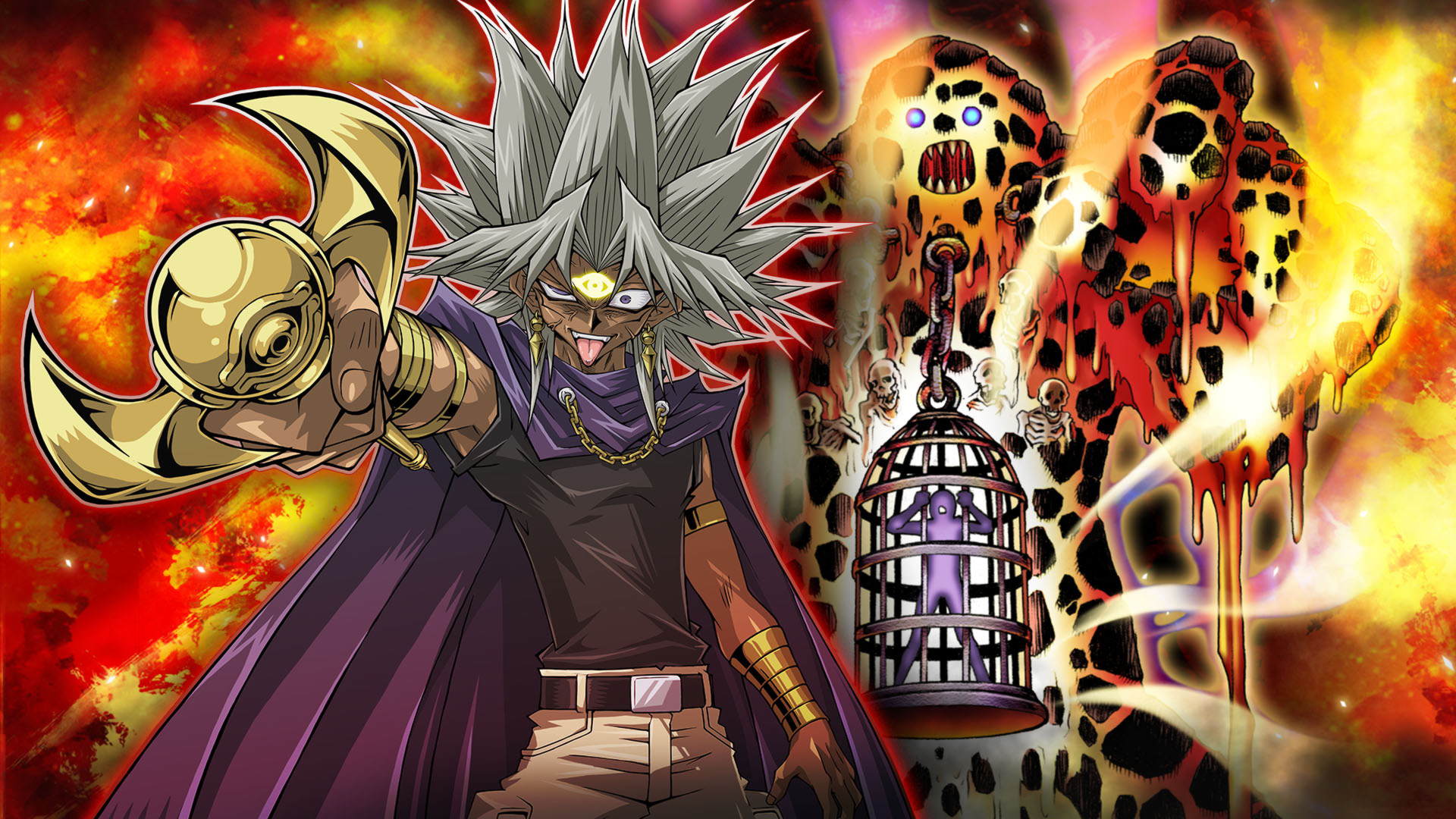 Yu Gi Oh Duel Links Wallpaper 011 Yami Marik - Yu Gi Oh Lava Golem - HD Wallpaper 