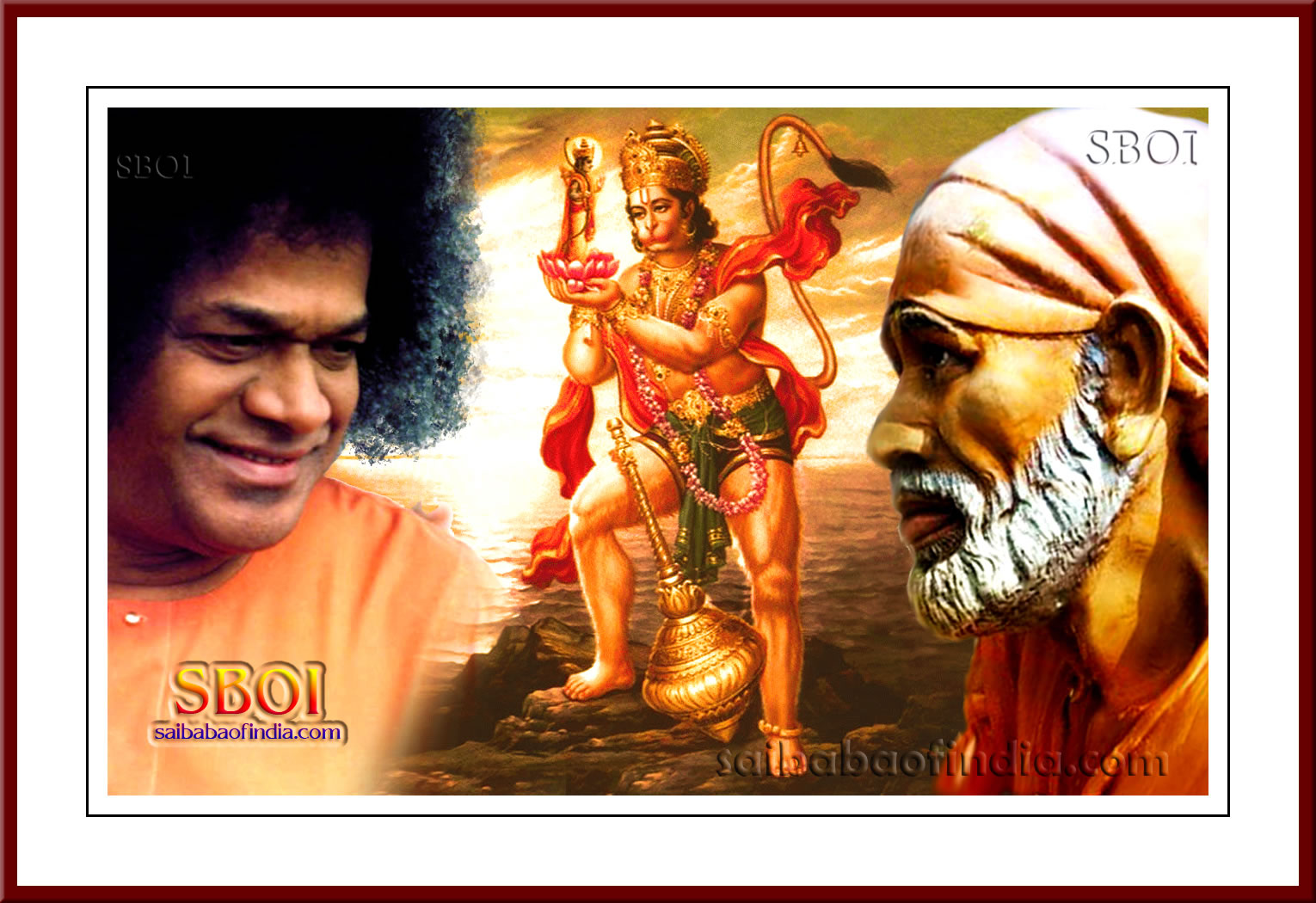 Sathya Sai Baba Hanuman - HD Wallpaper 