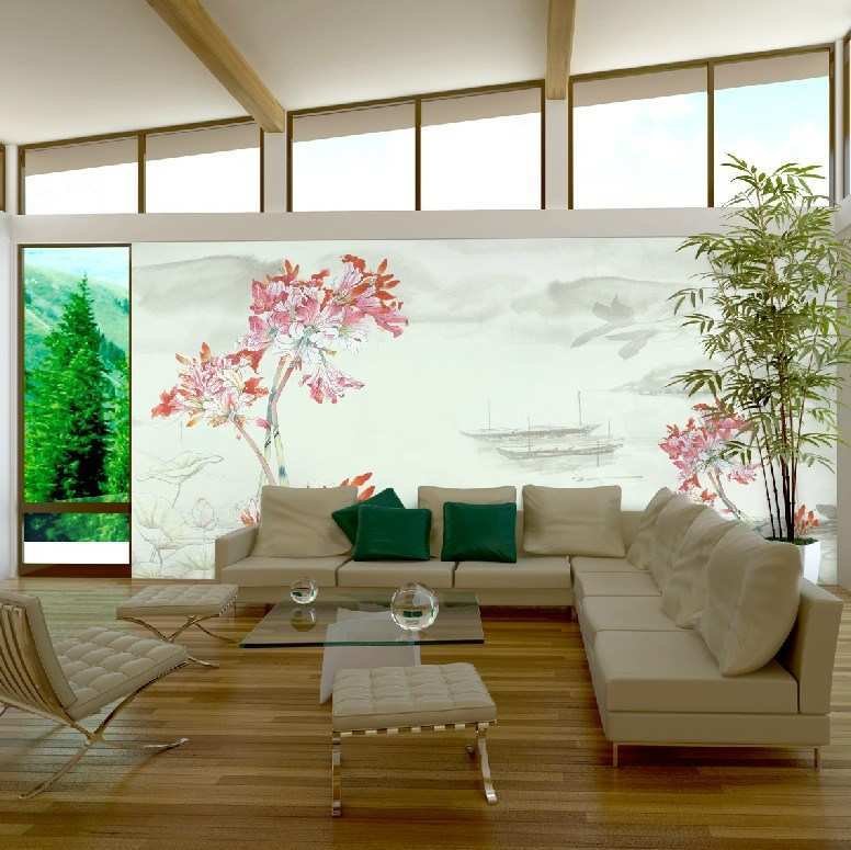 Japanese Garden Living Room - HD Wallpaper 