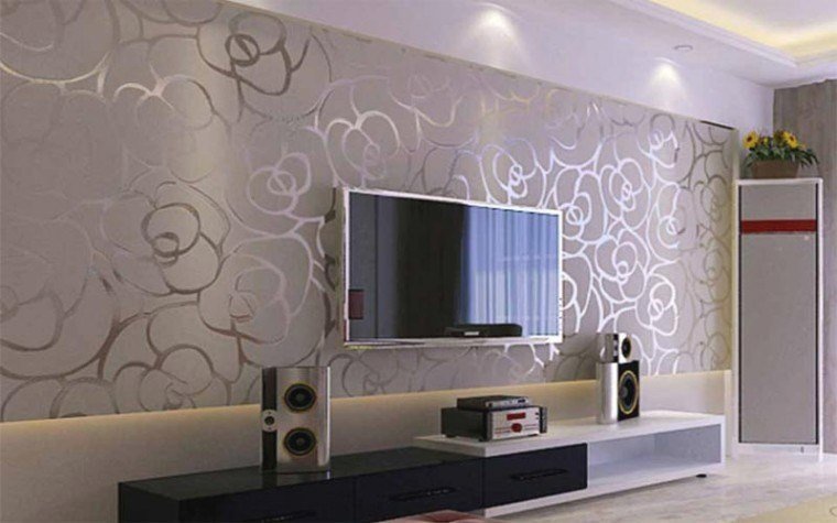 Living Room Feature Wall Wallpaper Ideas - HD Wallpaper 