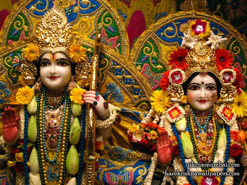 Sri Sri Sita Rama Wallpaper - Sita Ram Iskcon - HD Wallpaper 