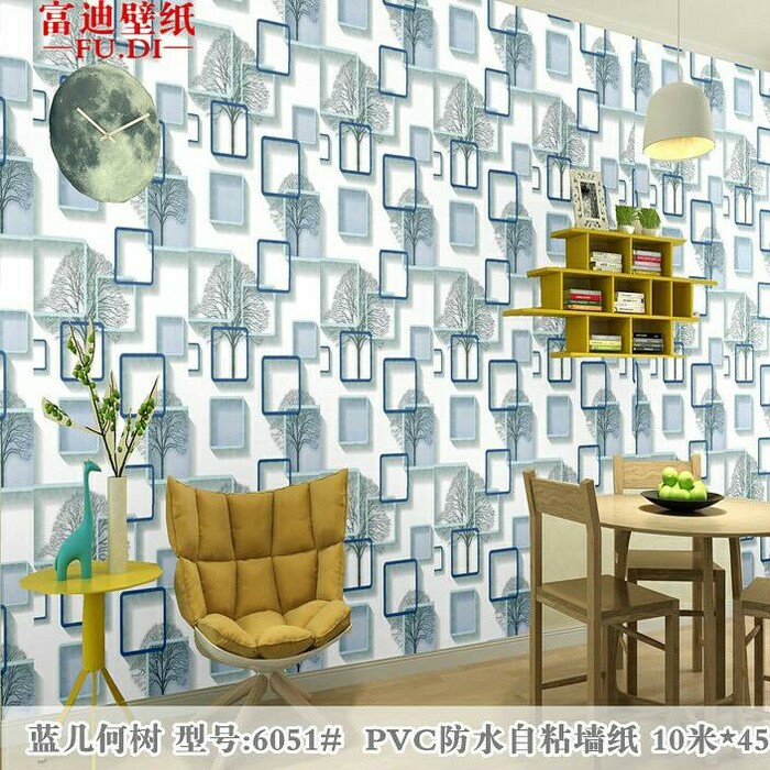 Dinding 3d Kotak Biru - HD Wallpaper 