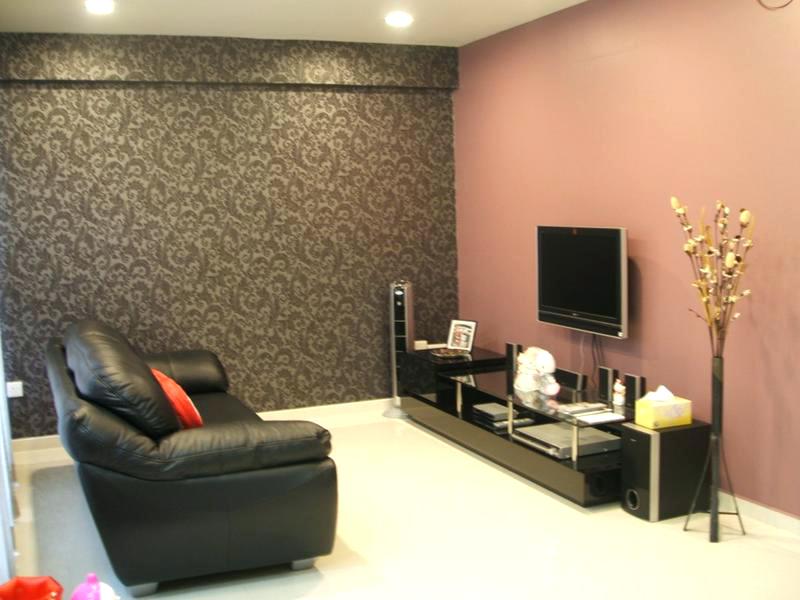 Contoh Gambar Desain Ruang Tamu Dengan Wallpaper Terkini - Drawing Room Design Colour - HD Wallpaper 