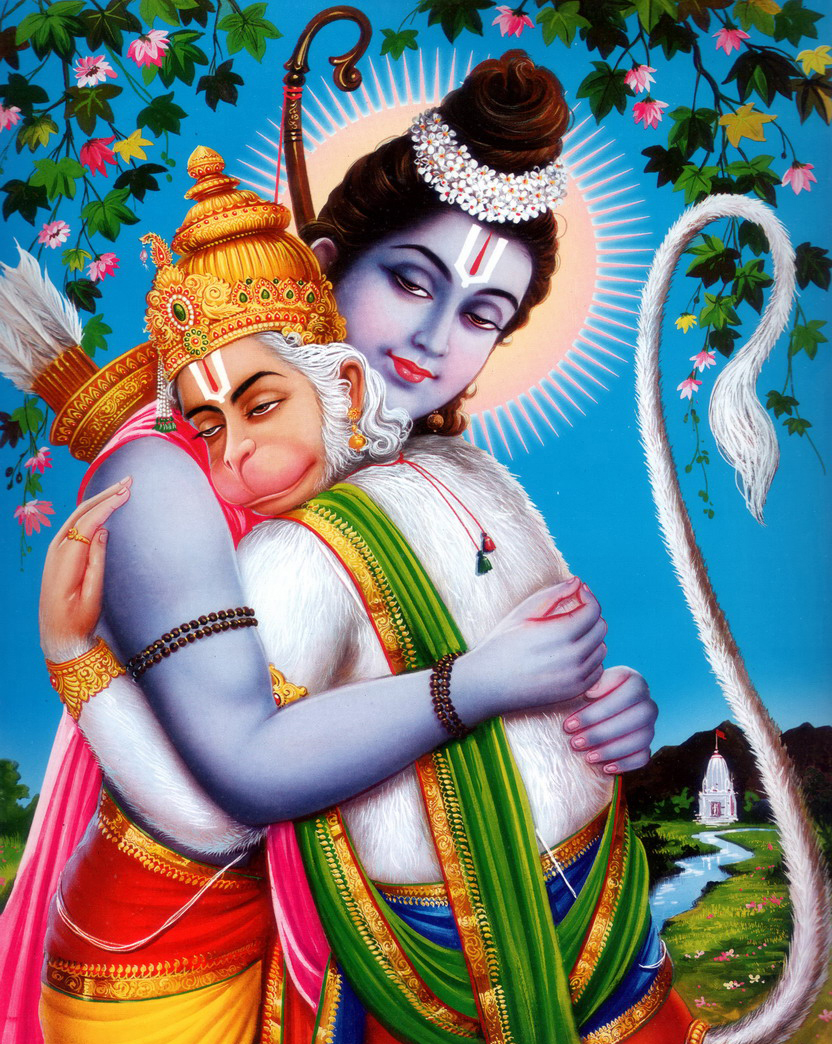 Lord Sree Ram & Hanuman Gallery Images - Sree Rama And Hanuman - HD Wallpaper 
