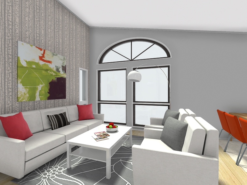 Contoh Gambar Desain Ruang Tamu Dengan Wallpaper Terkini - Accent Wall Wallpaper Living Room White Wall - HD Wallpaper 