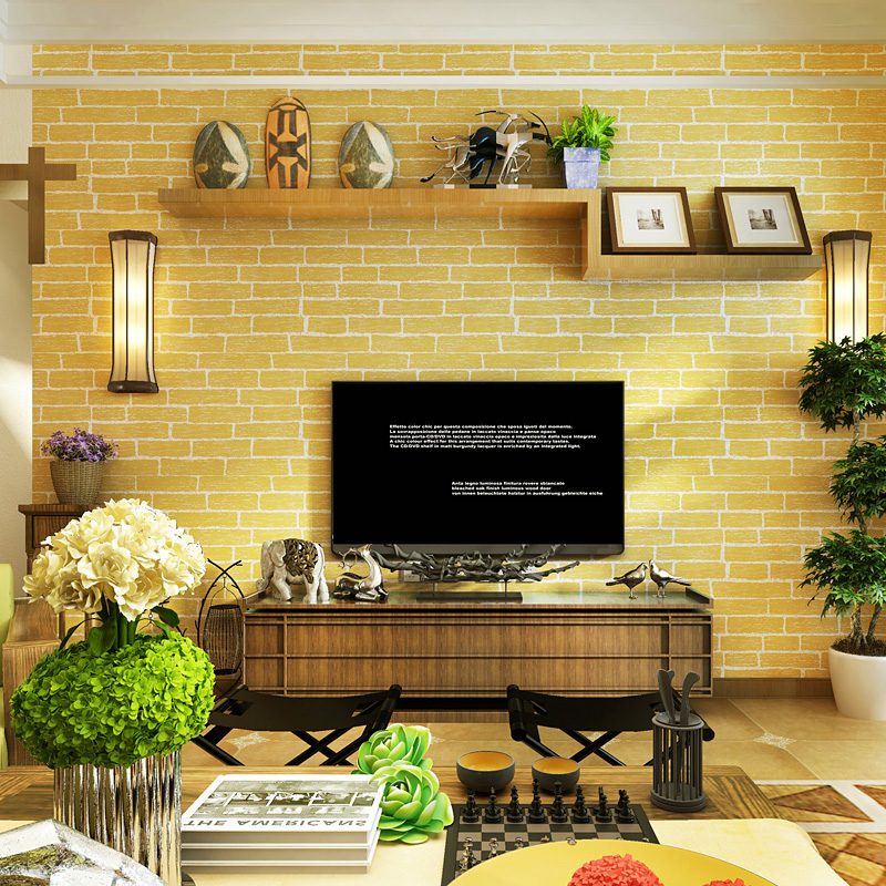 Yellow Brick Wallpaper Room - HD Wallpaper 