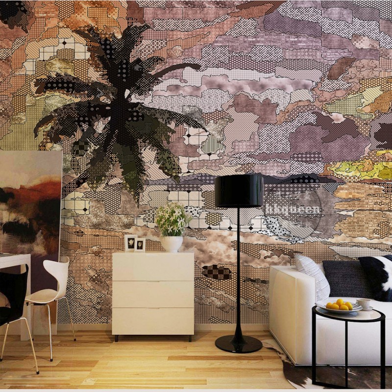 70 Motif Wallpaper Pilihan Untuk Dinding Ruang Tamu - Wall Mural Painting - HD Wallpaper 
