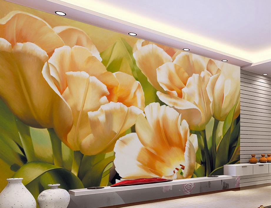 Tulip Oil Painting - HD Wallpaper 