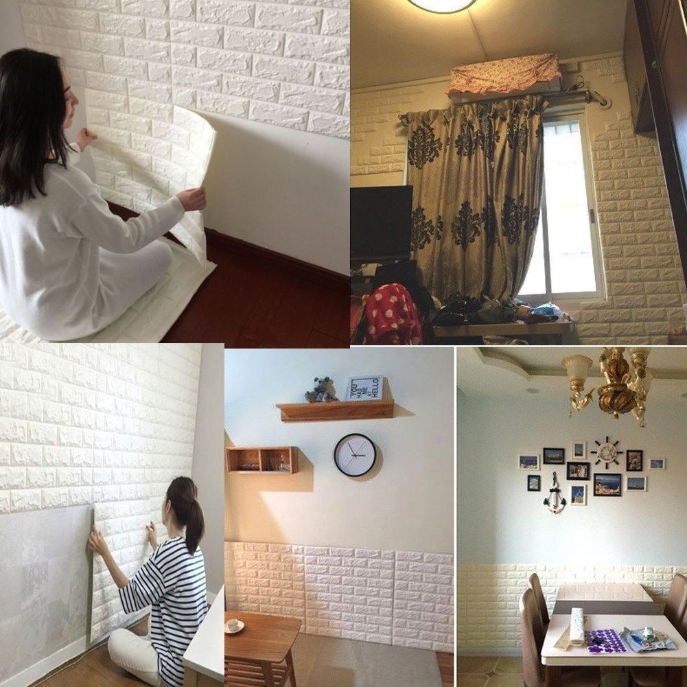 Brick Foam Wallpaper Room - HD Wallpaper 